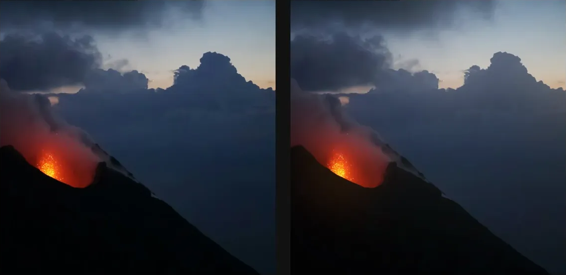Diffusion Glow: source left and current native result right