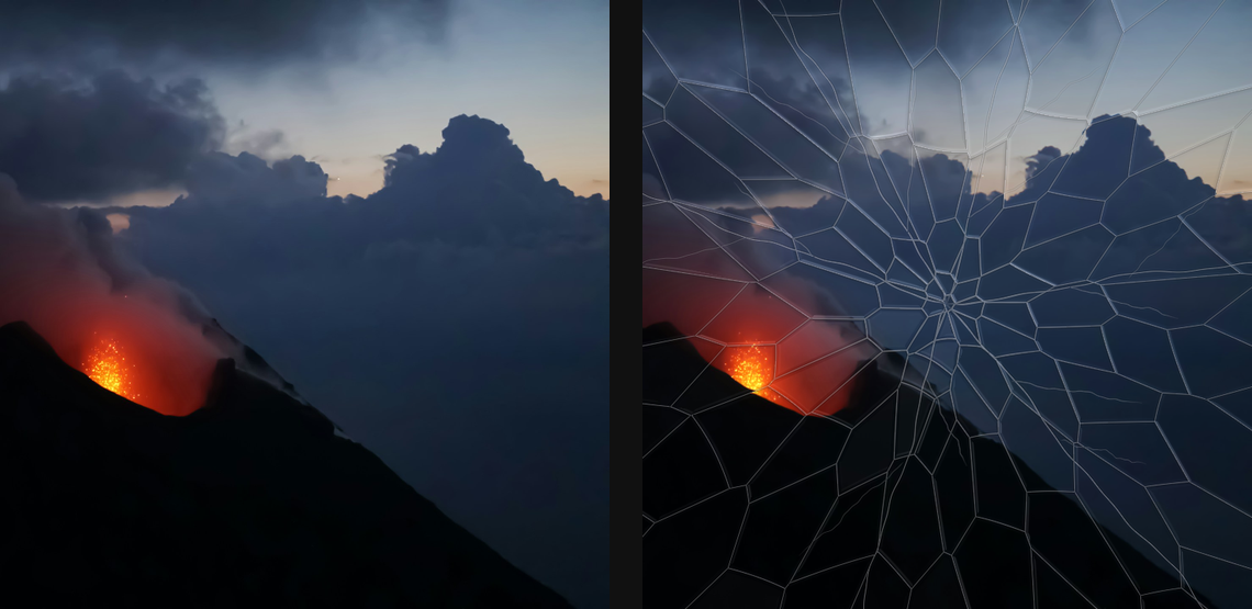 Broken Glass: source left and current native result right