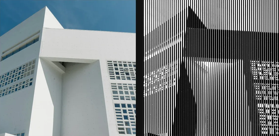 Spectral Barcode: source left and current native result right