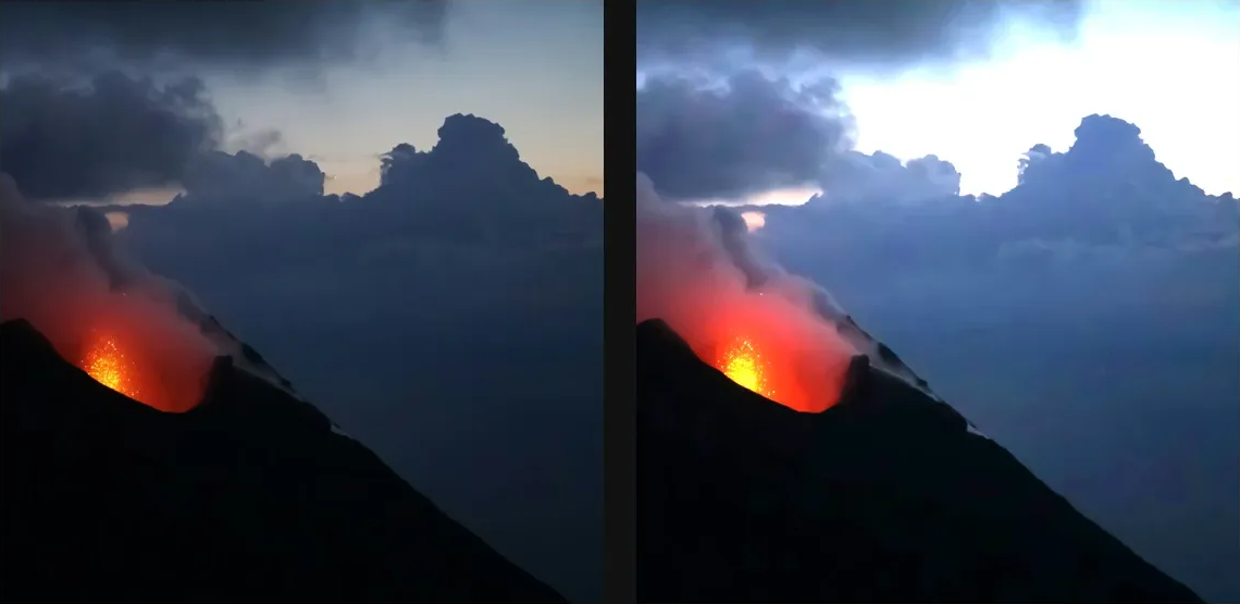 Image Adjustments: source left and current native result right