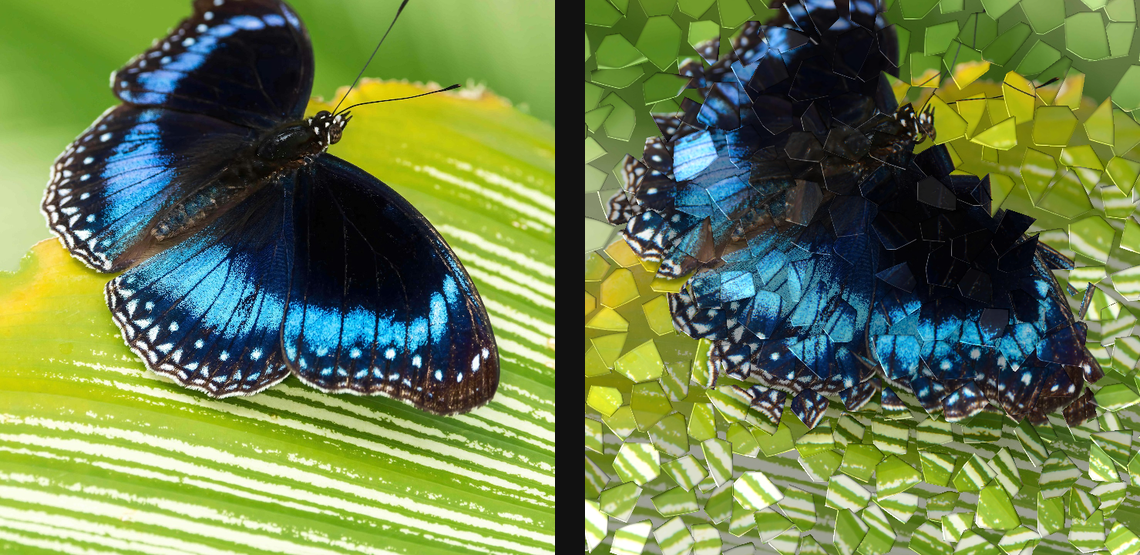 3D Shatter: source left and current native result right